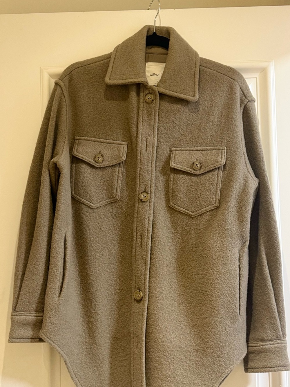 Wilfred Taupe Utility Wool-Blend Shacket